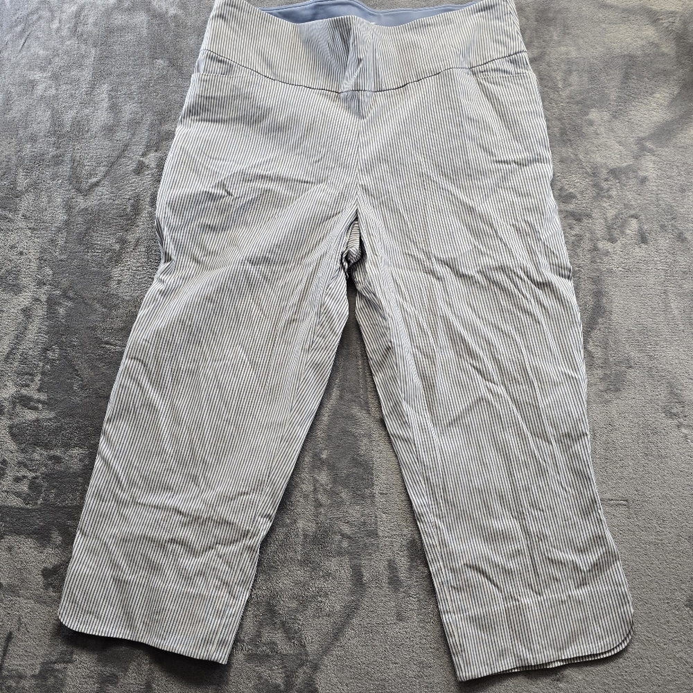 S.C.& CO. Tummy Control Stripped Capris Size 14